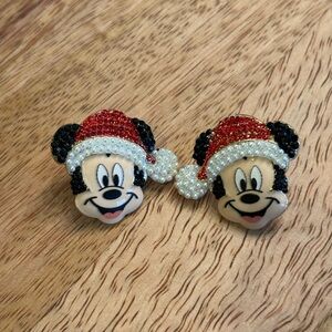 Disney Baublebar Mickey Mouse Santa Christmas holiday earrings